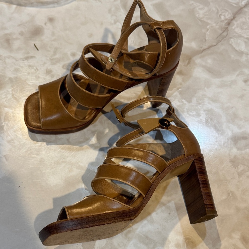 Louis Vuitton Tan Strappy Heels